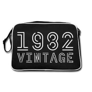 1982 Jahrgang Vintage 1982 Geburtstag 1982 retro - Retro Tasche - Schwarz/Weiß - Hinten
