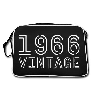 1966 vintage vintage 1966 birthday 1966 retro - Retro Bag - black/white - Back