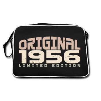 Jahrgang 1956 limitierte Auflage 1956 Geburtstag - Retro Tasche - Schwarz/Weiß - Hinten