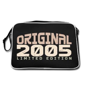 Jahrgang 2005 limitierte Auflage 2005 Geburtstag - Retro Tasche - Schwarz/Weiß - Hinten