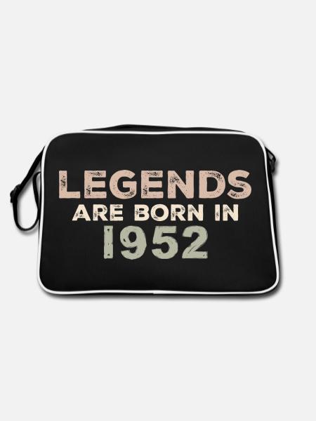 Legenden 1952 Jahrgang Retro Geburtstag Original - Retro Tasche - Schwarz/Weiß - Hinten