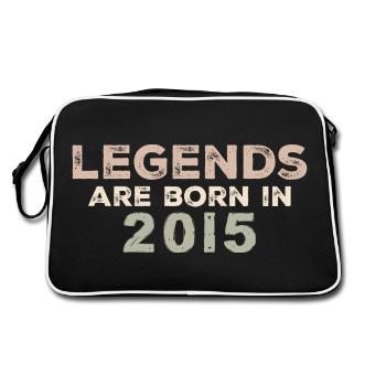 Legenden 2015 Jahrgang Retro Geburtstag Original - Retro Tasche - Schwarz/Weiß - Hinten