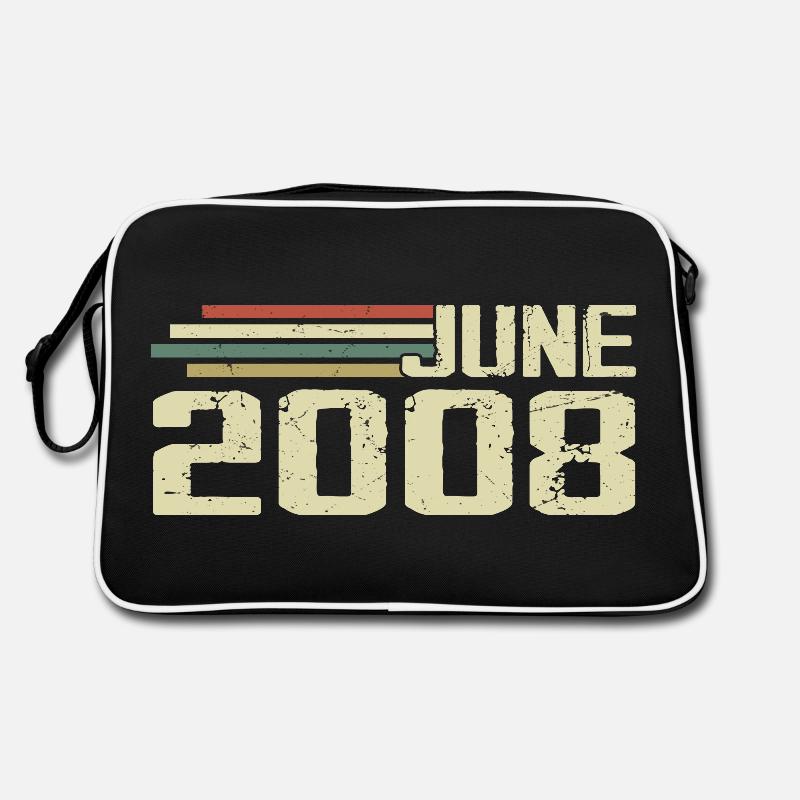 Juni 2008 Jahrestag Juni 2008 Juni 2008 Geburtstag Retro Tasche