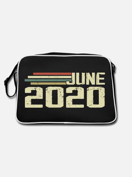 Juni 2020 Jahrestag Juni 2020 Juni 2020 Geburtstag - Retro Tasche - Schwarz/Weiß - Hinten