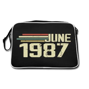 Juin 1987 Anniversaire Juin 1987 Juin 1987 Anniversaire - Sac Retro - noir/blanc - Dos