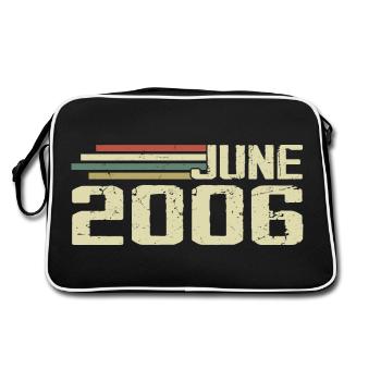Juni 2006 Jahrestag Juni 2006 Juni 2006 Geburtstag - Retro Tasche - Schwarz/Weiß - Hinten