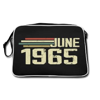 June 1965 Anniversary June 1965 June 1965 Birthday - Retro Bag - black/white - Back