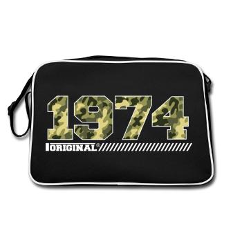 1974 Cadeau Anniversaire Vintage 1974 Armée - Sac Retro - noir/blanc - Dos