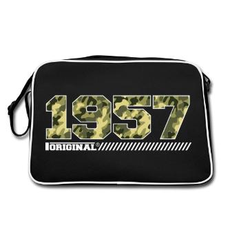 1957 Anniversary Gift Vintage 1957 Army - Retro Bag - black/white - Back
