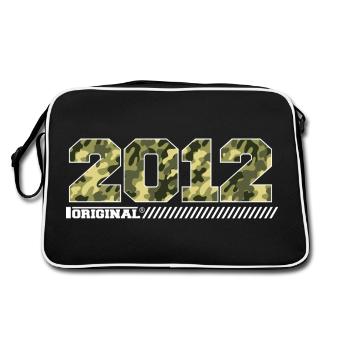 2012 Cadeau Anniversaire Vintage 2012 Armée - Sac Retro - noir/blanc - Dos