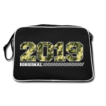 2019 Cadeau Anniversaire Vintage 2019 Armée - Sac Retro - noir/blanc - Dos