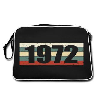 1972 Jahrgang 1972 Geschenk 1972 Geburtstag 1972 - Retro Tasche - Schwarz/Weiß - Hinten