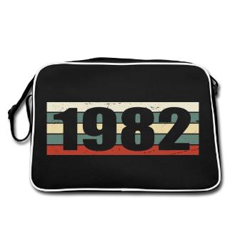 1982 Jahrgang 1982 Geschenk 1982 Geburtstag 1982 - Retro Tasche - Schwarz/Weiß - Hinten
