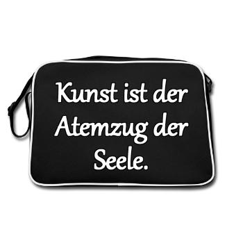 Die Seele der Kunst - Retro Tasche - Schwarz/Weiß - Hinten