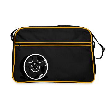 retro wheel - Retro Tasche - Schwarz/Gold - Vorne