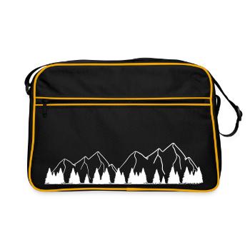 Paysage de montagne montagne montagnes paysage - Sac Retro - noir/or - Devant