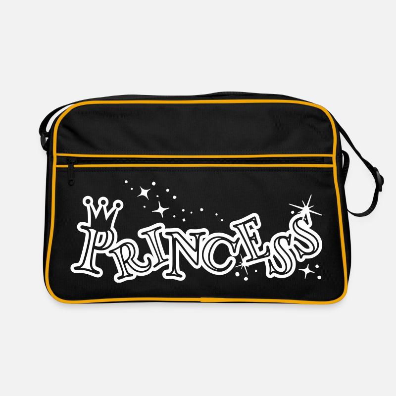 Princess font with crown and glitter asterisk Retro Bag