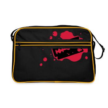 Razor blade with blood - Retro Bag - black/gold - Front