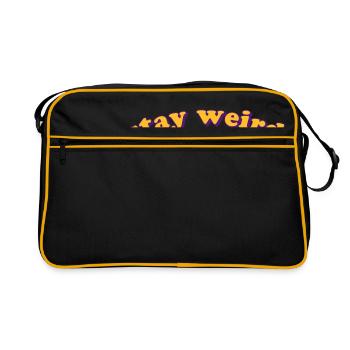 STAY WEIRD - Retro Tasche - Schwarz/Gold - Vorne