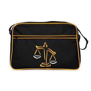 Balance de justice, dessinée à la main - Sac Retro - noir/or - Devant