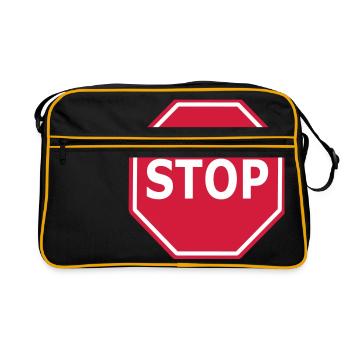 STOP sign Stop - Retro Bag - black/gold - Front