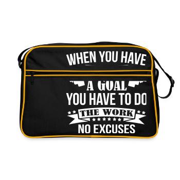 You Have To Do The Work - Retro Tasche - Schwarz/Gold - Vorne
