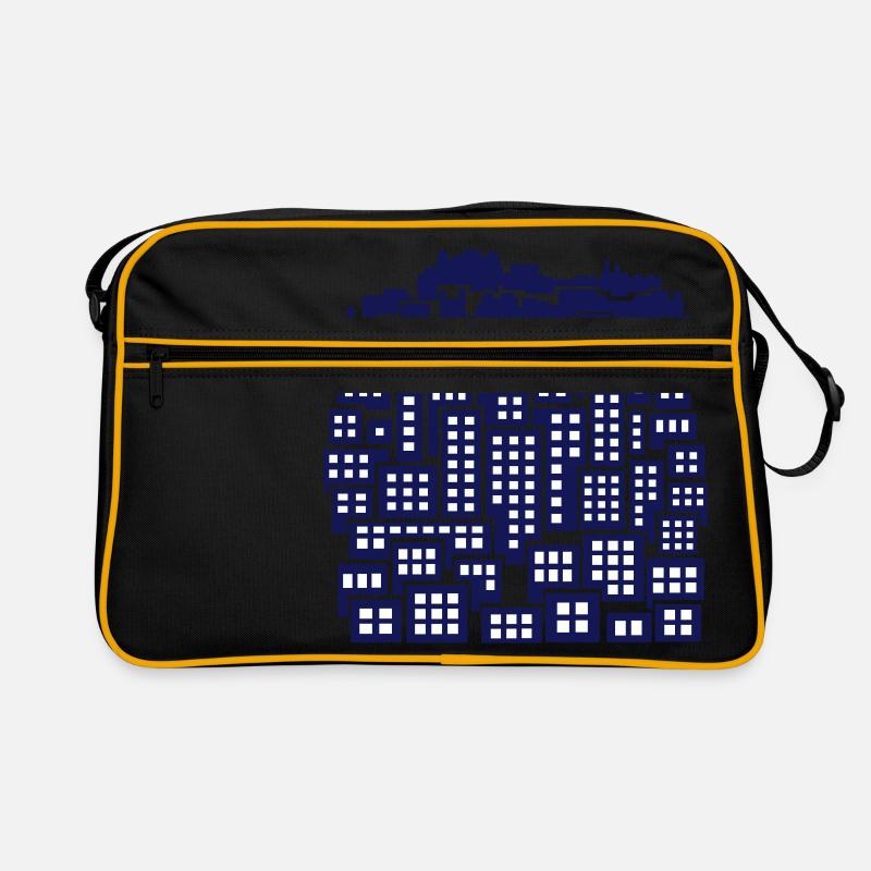 Stadt - Retro Tasche - Schwarz/Gold