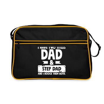 Step Dad Rocks - Retro Bag - black/gold - Front