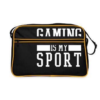 GAMING IS MY SPORT - Retro Tasche - Schwarz/Gold - Vorne