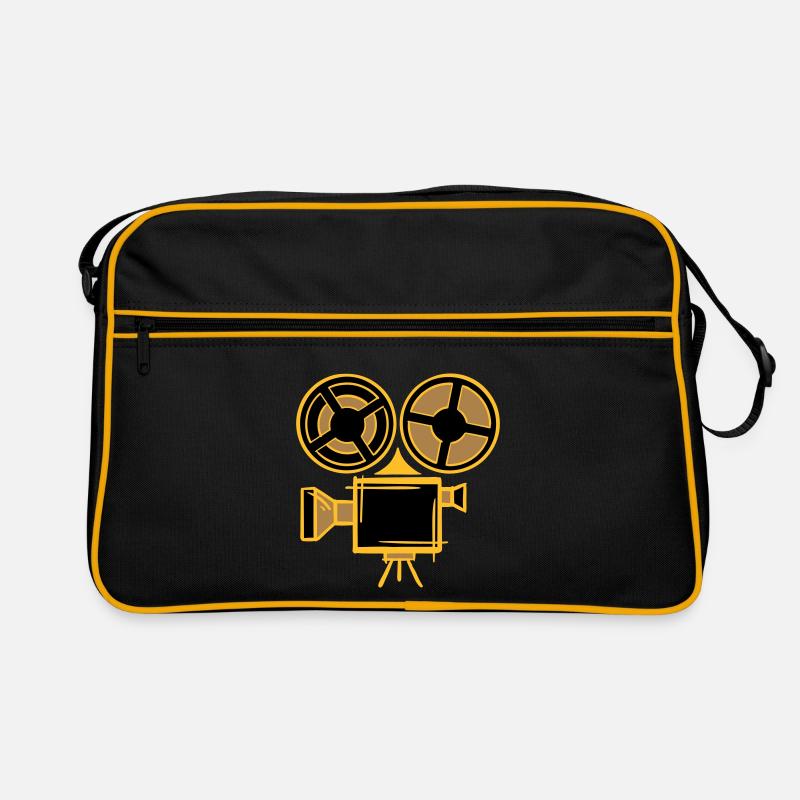Old film camera icon, hand-drawn. Director Retro Bag