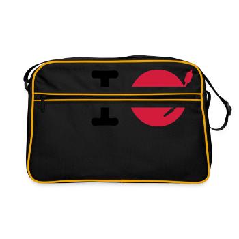 i dj / play / listen to + your music - Sac Retro - noir/or - Devant