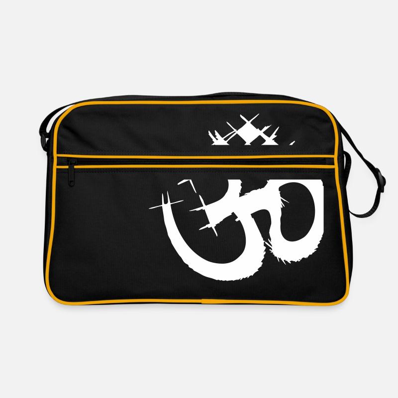 018 - OM Aum ॐ - Retro Tasche - Schwarz/Gold