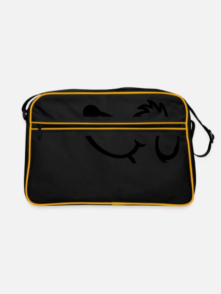 Hund - Retro Tasche - Schwarz/Gold - Vorne
