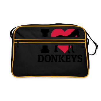 I love donkeys - Sac Retro - noir/or - Devant