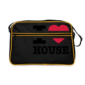 I love house / I heart house - Sac Retro - noir/or - Devant