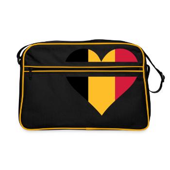 Un coeur pour la Belgique - Sac Retro - noir/or - Devant