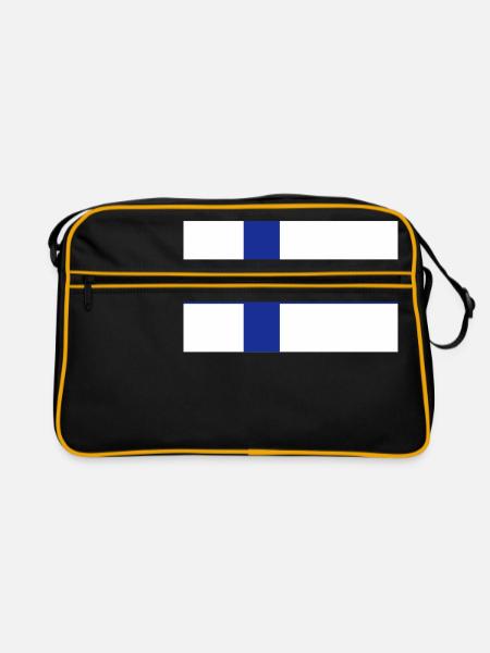 Drapeau national de la Finlande - Sac Retro - noir/or - Devant