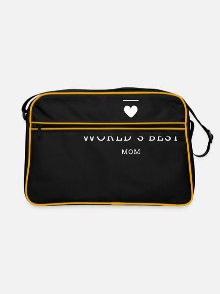 WORLD´S BEST MOM - Retro Tasche - Schwarz/Gold - Vorne
