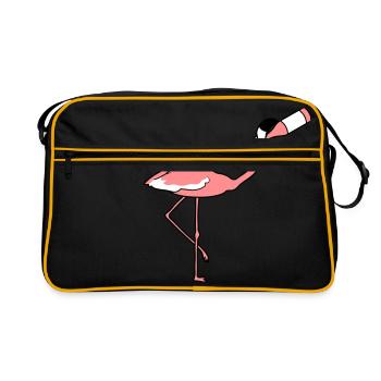 drink booze beer bottle thirst alcohol party fe - Retro Bag - black/gold - Front