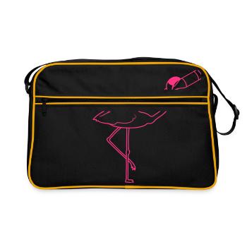drink booze beer bottle thirst alcohol party fe - Retro Bag - black/gold - Front