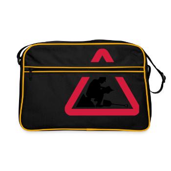 Attention: Lazy travailleur - Sac Retro - noir/or - Devant