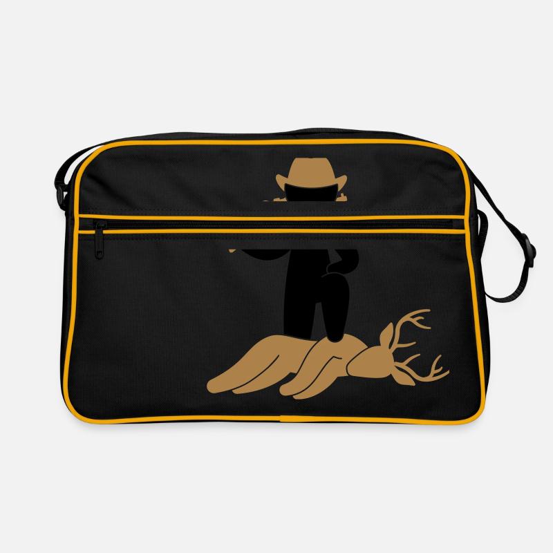 A hunter shot a deer in the forest Retro Bag