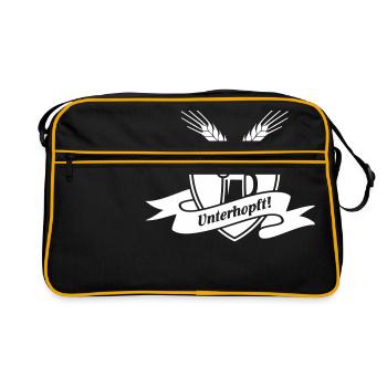 Unterhopft - Beer, , grilling - Retro Bag - black/gold - Front
