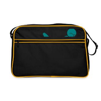 A programmer using a laptop - Retro Bag - black/gold - Front