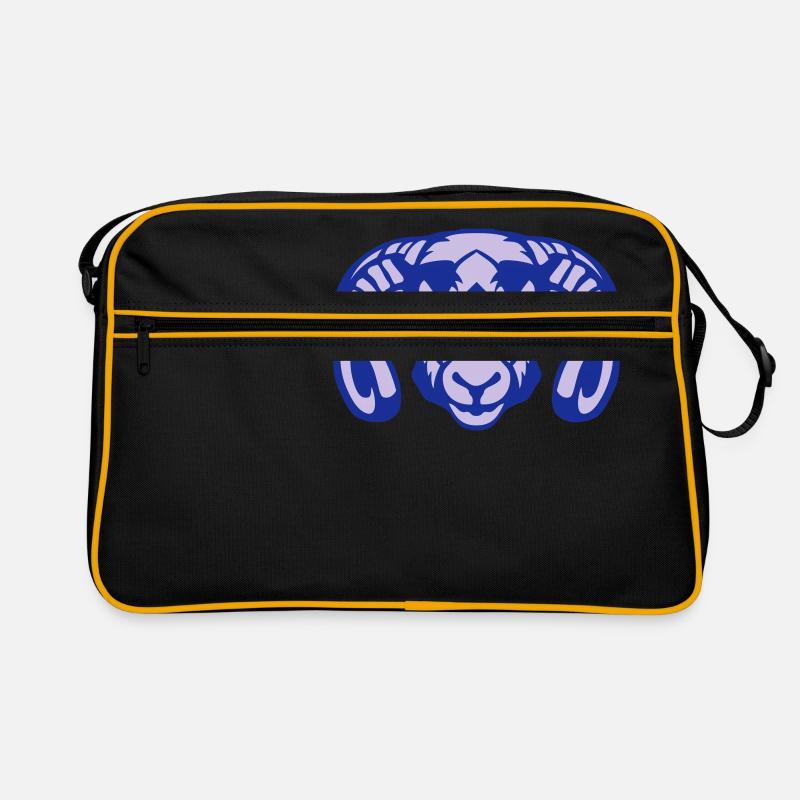 Widder wildes Tiergesichtskarikatur 2 Retro Tasche
