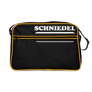 schniedelwutzi penis pimmel lustig - Retro Tasche - Schwarz/Gold - Vorne