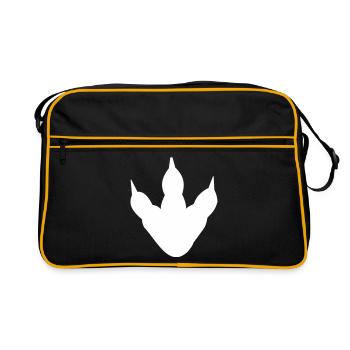 Dinosaurierabdruck, Dinosaurierspuren - Retro Bag - black/gold - Front