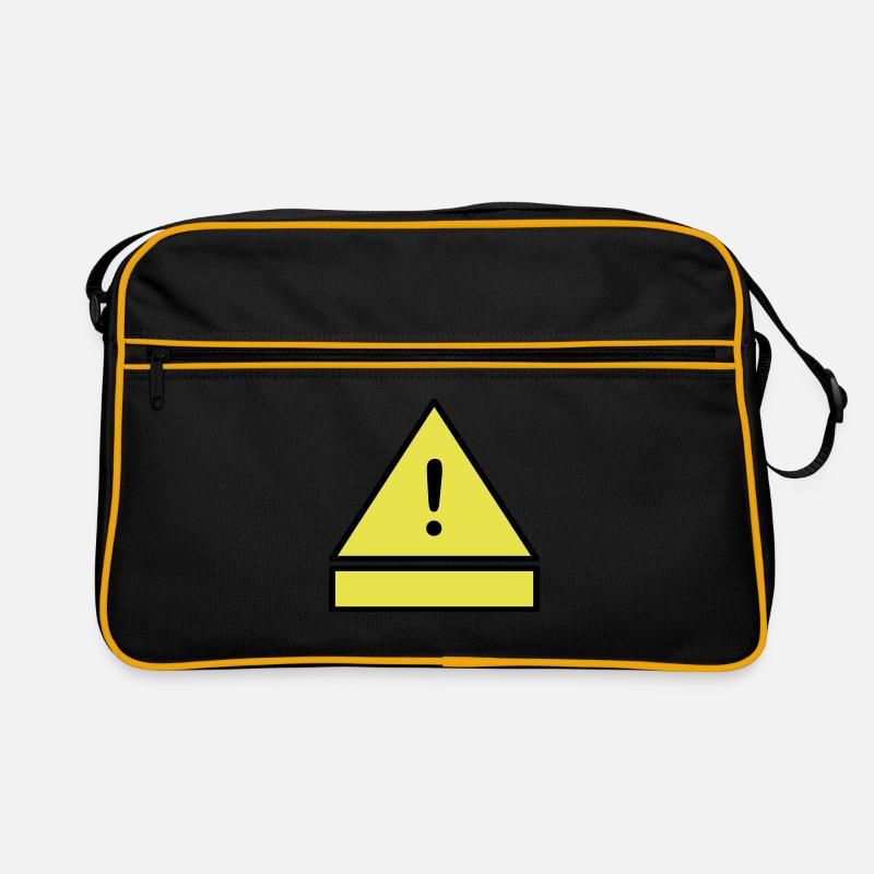 Exclamation mark on a warning triangle with an additional sign Retro Bag