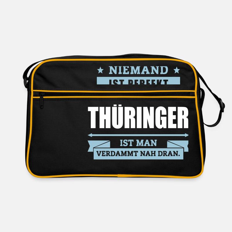 Funshirt Thüringer - Retro Tasche - Schwarz/Gold