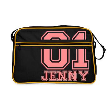 Jenny - Name - Retro Tasche - Schwarz/Gold - Vorne